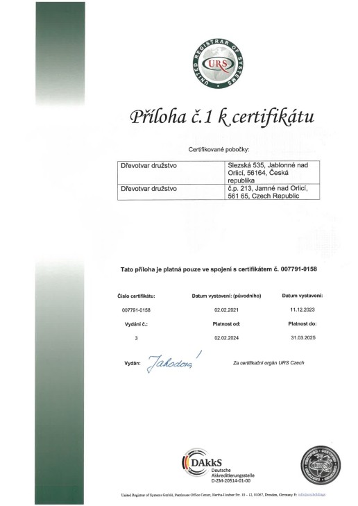 Certifikt ISO 28000 Jablonn, Jamn