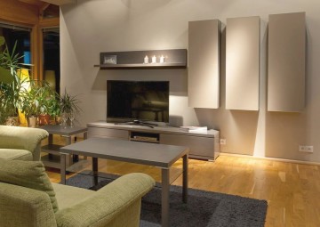Nábytkový program PORTE obývací pokoj, sestava v šedém odstínu moření